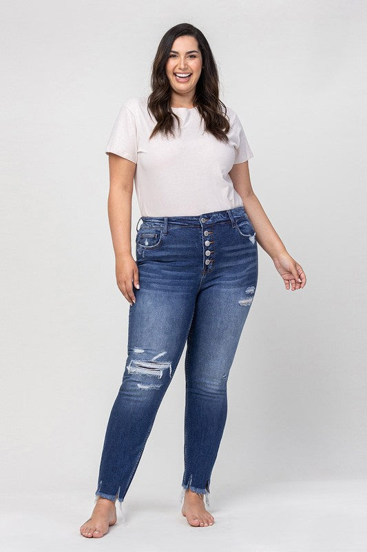 PATRICIA PATCHED HIGH RISE JEANS PLUS