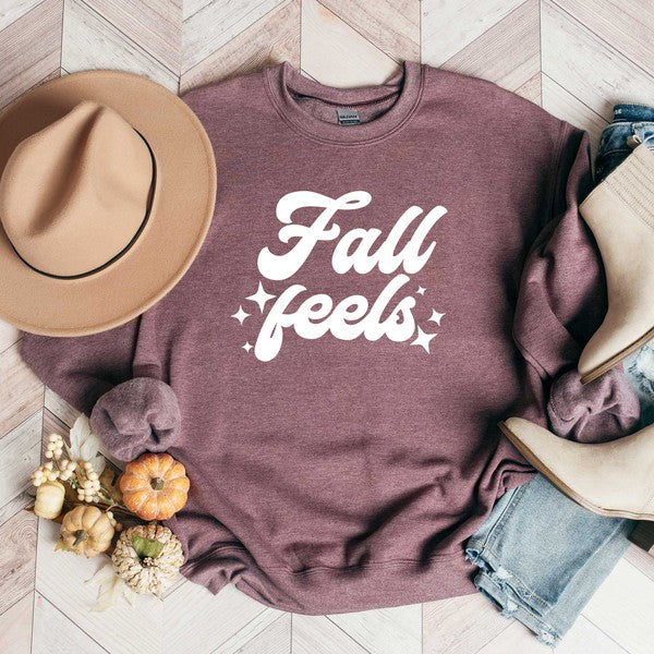 Fall Feels Stars Graphic Sweatshirt at LovaMe Boutique