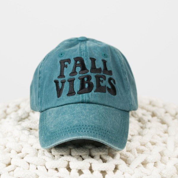 Embroidered Fall Vibes Retro Canvas Hat