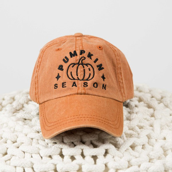 Embroidered Pumpkin Season Pumpkin Canvas Hat