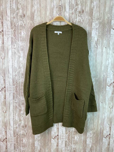 Amber Knit Cardigan in Olive