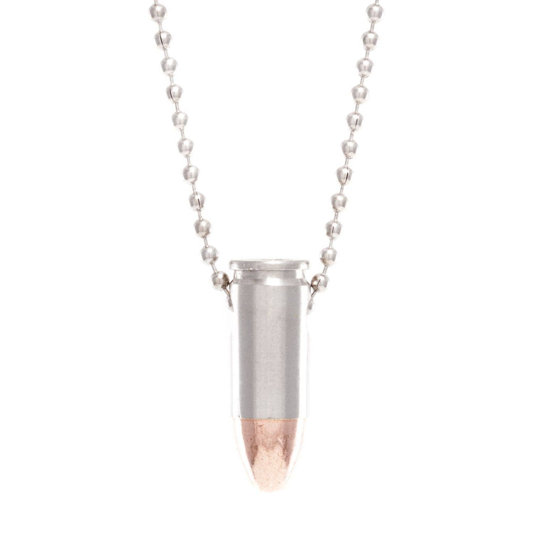 9mm Nickel Bullet Necklace