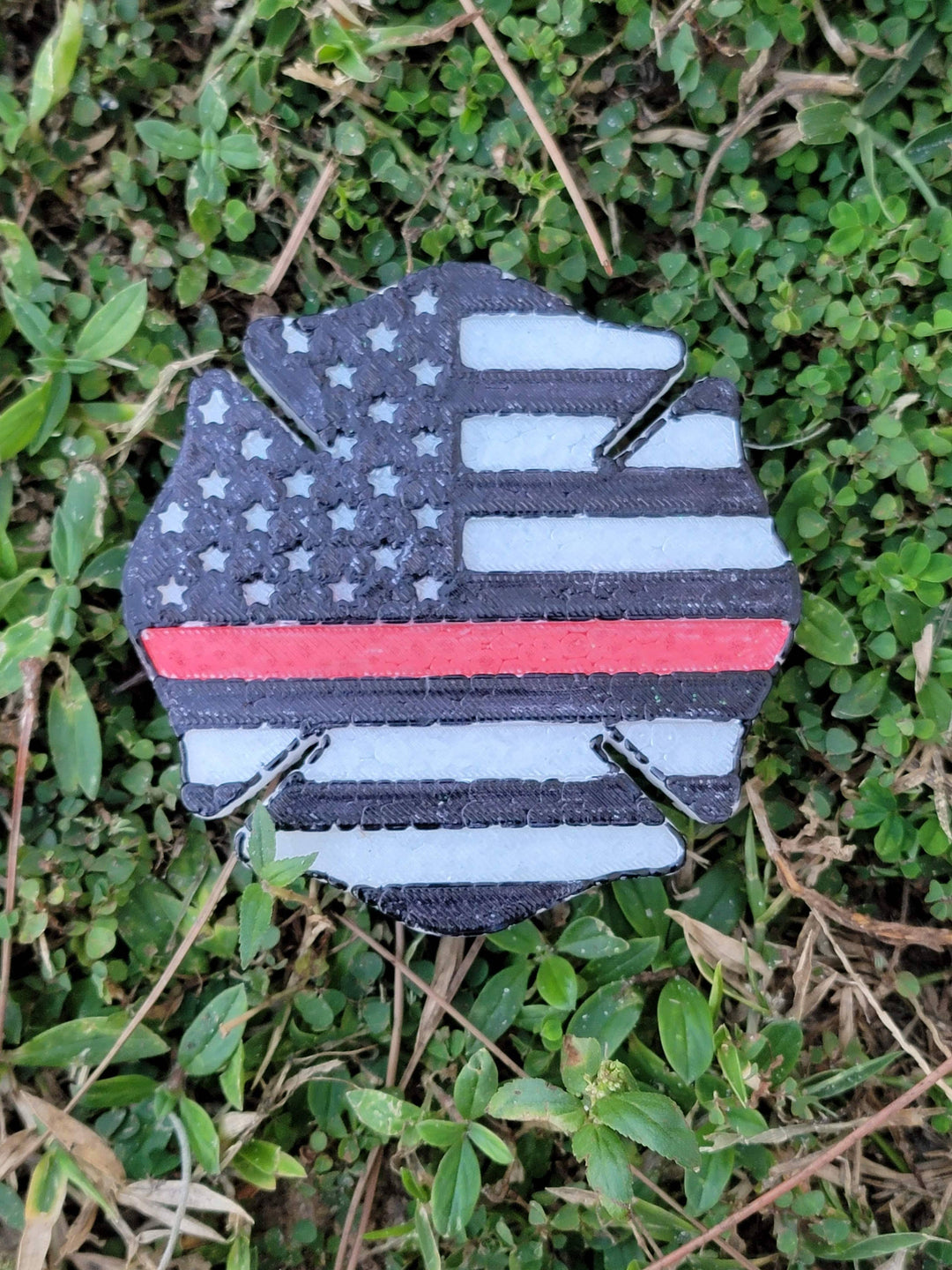 Fire Badge - American Flag Thin Red Line Freshie