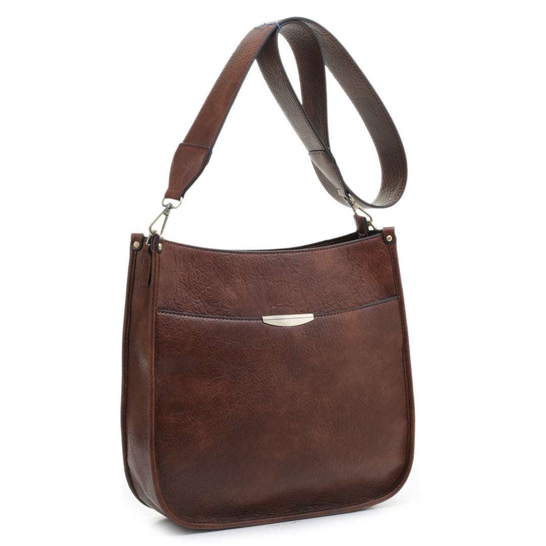 Ava Crossbody Concealed Carry Handbag by Jessie James at LovaMe Boutique in brown