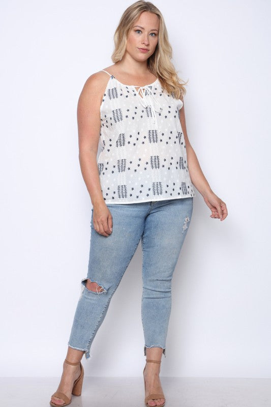 Bethany Embroidered Top Plus