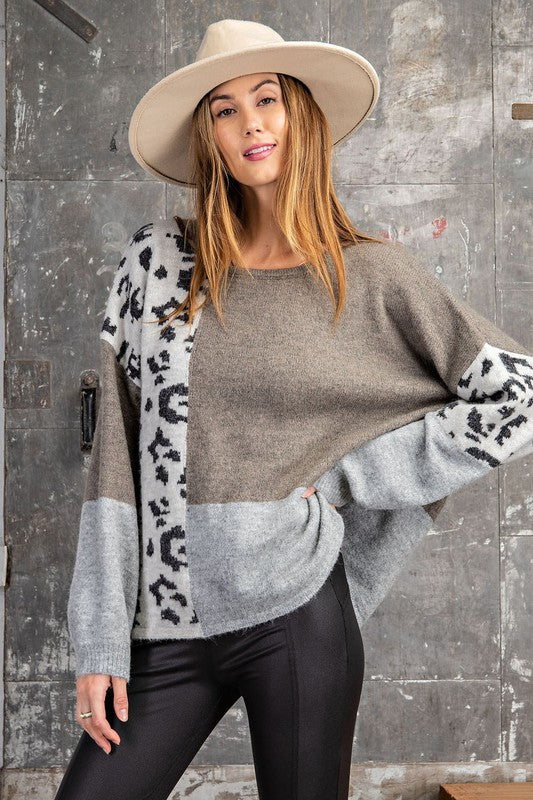 Casey Animal Block Patterned Sweater