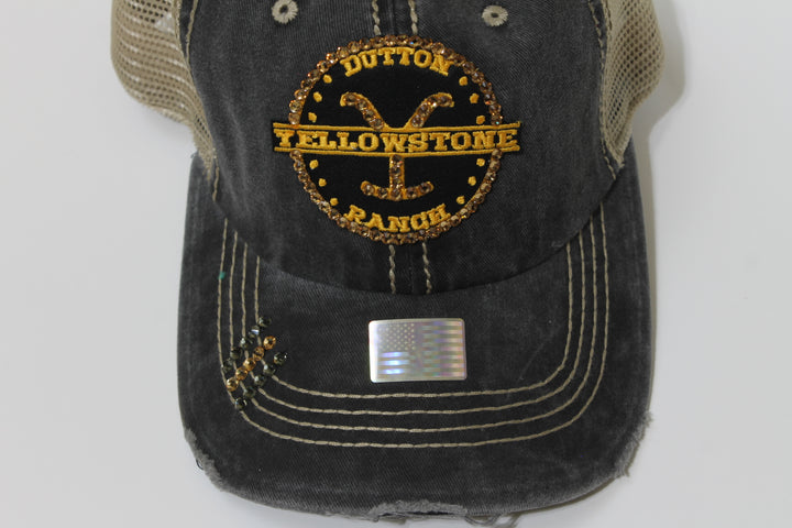 Destressed Trucker Rhinestone Hat