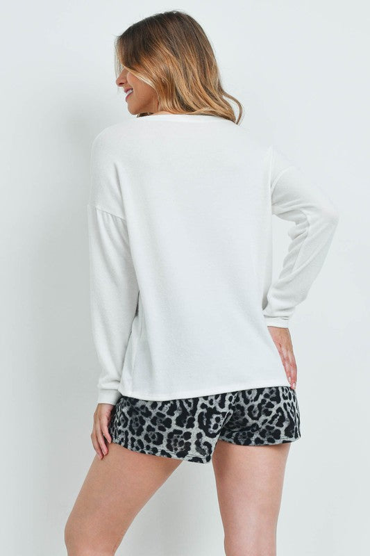 Kenley Leopard Long Sleeve & Shorts Set