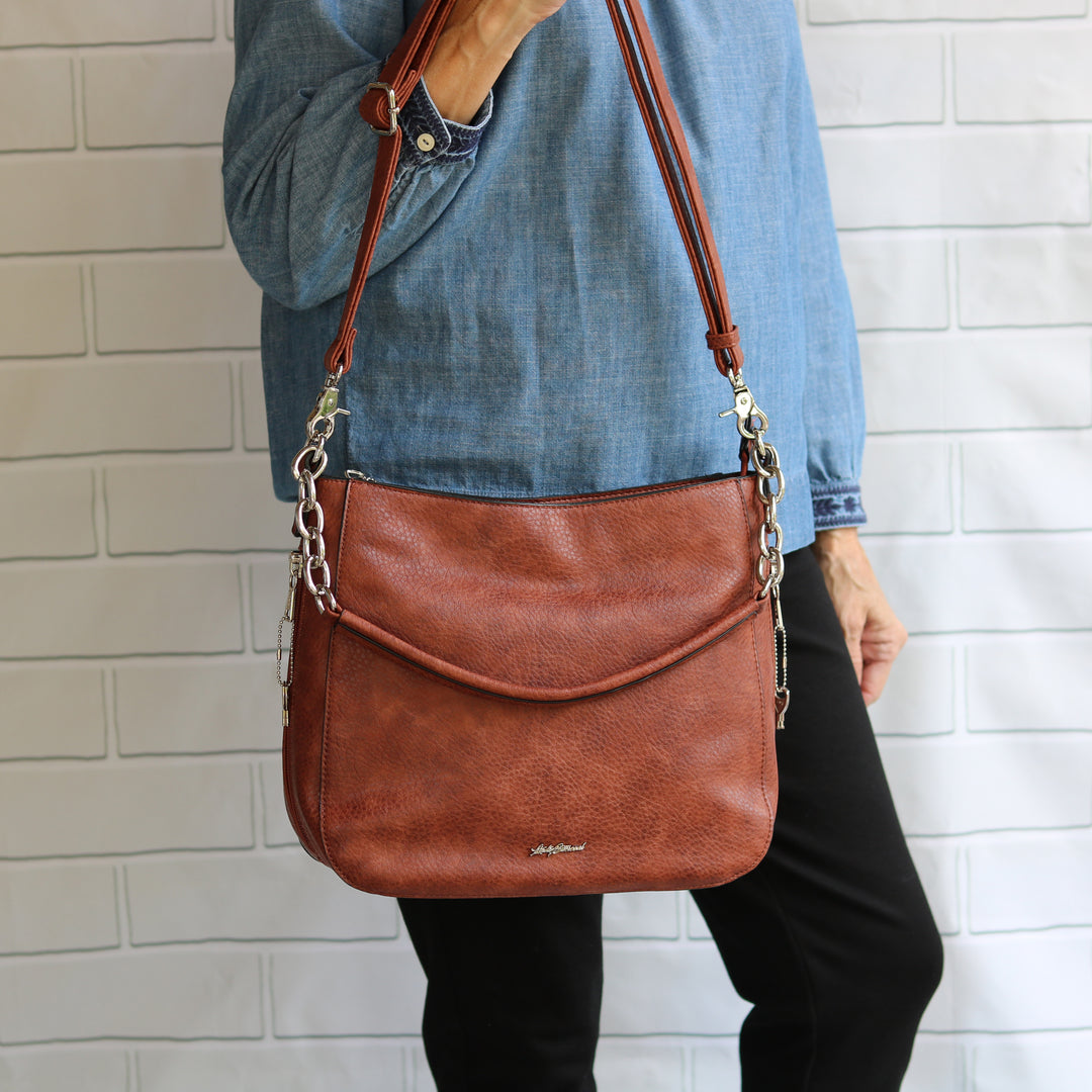 Ashley Chain Hobo - Concealed Carry Mahogany