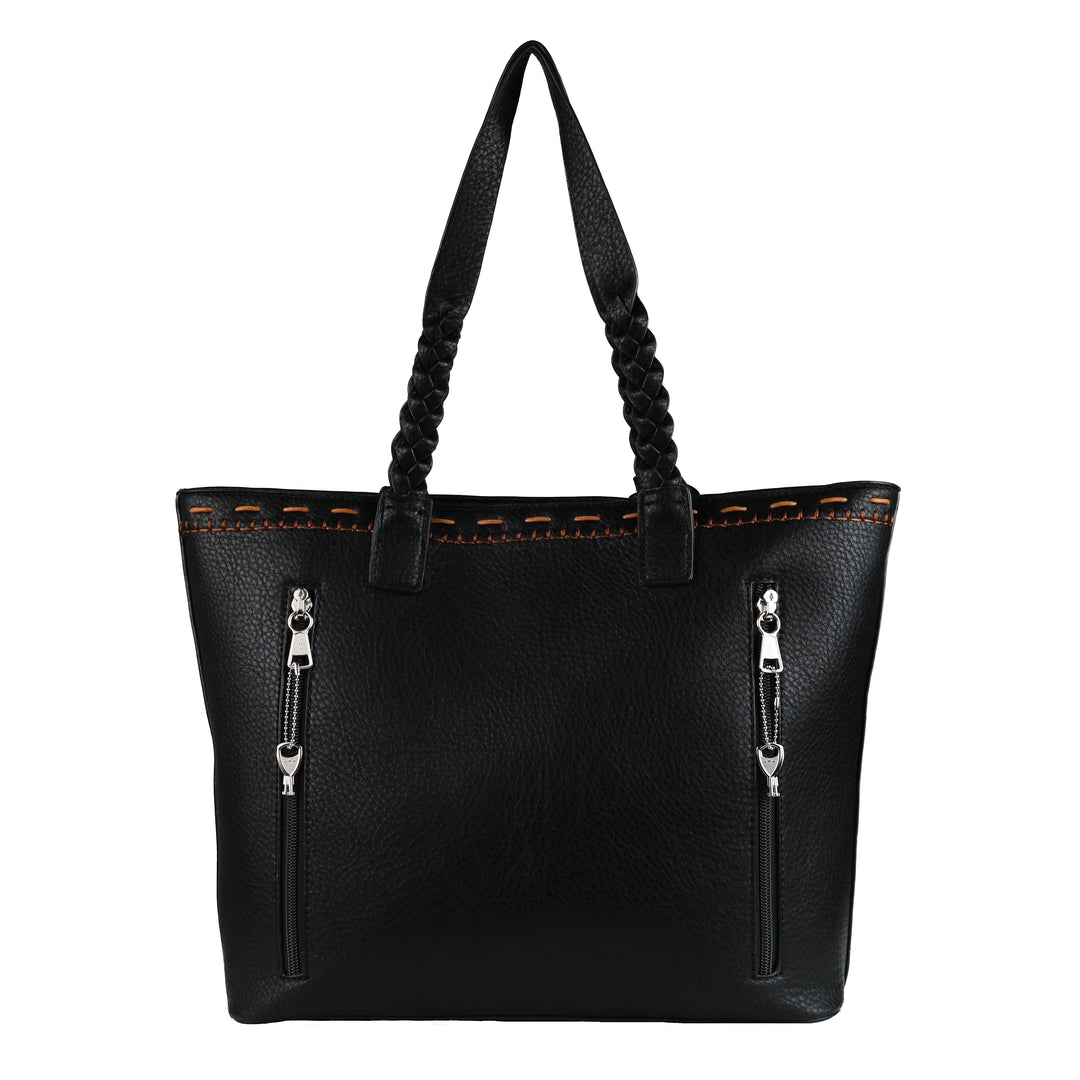 Cora Stitched Tote - Concealed Carry Black