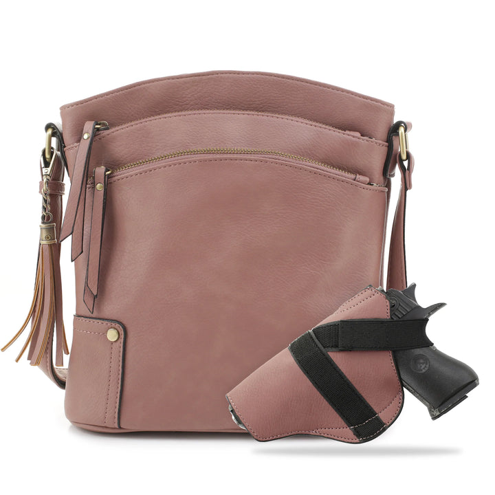 Robin Concealed Carry Crossbody by Jessie James at LovaMe Boutique in Mauve. 
