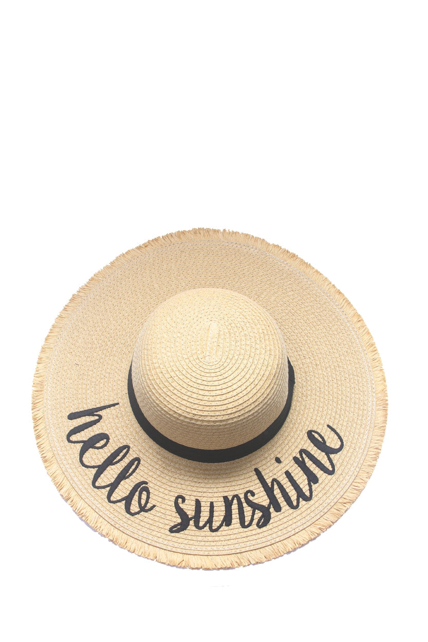 "HELLO SUNSHINE" STRAW SUN HAT